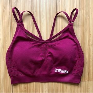 Gymshark Energy Seamless Strappy Sports Bra Berry Red size medium